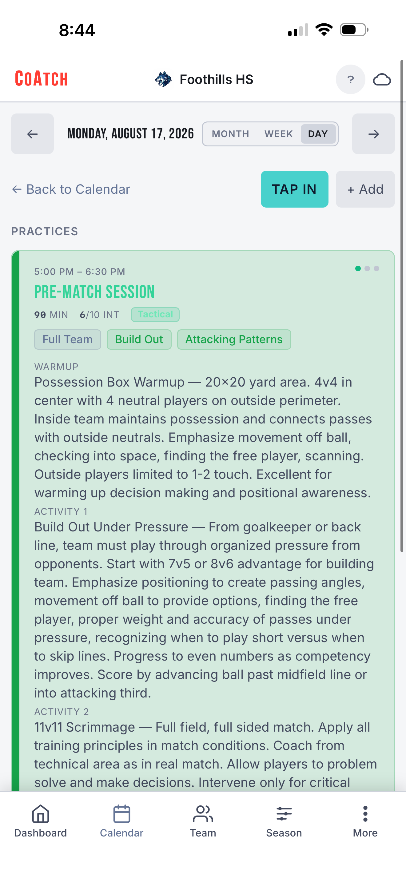 CoAtch Volleyball on mobile